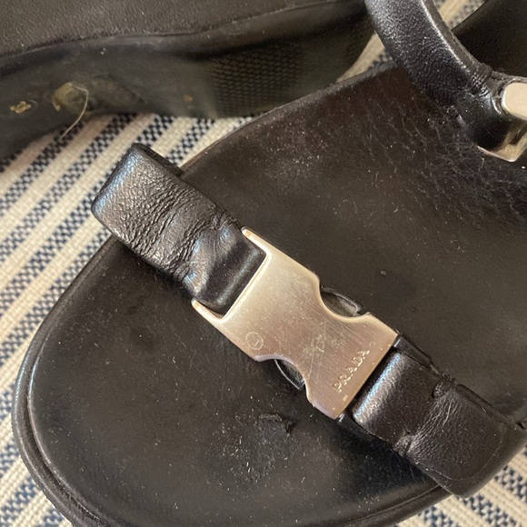 Prada Sport Platform Sandal Black Leather - Picture 2 of 7